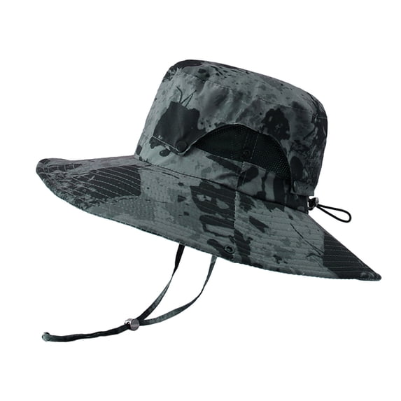 iHPH7 Wide Brim Hat Packable Sun Hat Wide Brim Bucket Hat Camo Bucket Hat Mens Bucket Hats for Sun Protection, Gray One Size