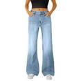 thumbnail image 1 of iHPH7 Wide Leg Jeans Woman Womens Fall Pants Baggy Jeans Loose Jeans for Women Mid Rise Jeans for Women Travel Pants Women Work Pants for Women Sky Blue M, 1 of 7