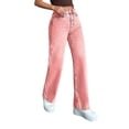 thumbnail image 1 of iHPH7 Wide Leg Jeans Woman Work Pants for Women Colored Jeans for Women Vintage Jeans Y2k Jeans Women's Jeans Loose Jeans for Women Pink XXL, 1 of 9