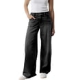 thumbnail image 1 of iHPH7 Wide Leg Jeans for Women Casual Pants for Women Baggy Jeans Women's Jeans Mid Rise Jeans for Women Denim Pants for Women Fall Outfits for Women Black XXL, 1 of 7