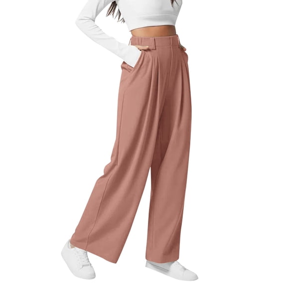 iHPH7 Wide Leg Pants Woman, High Waisted Pants for Women, Summer Pants for Women, Palazzo Pants for Women, Flowy Pants for Women, Red 3 M
