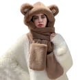 thumbnail image 1 of iHPH7 Winter Hats for Women Scarves for Women Furry Hat Winter Accessories for Women Christmas Gifts Hat and Scarf Set for Women Winter Scarf Coffee One Size, 1 of 4
