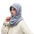 thumbnail image 1 of iHPH7 Winter Hats for Women Scarves for Women Hat Scarf Hat with Scarf Attached Neck Warmer Gorros De Frio Para Mujeres Hooded Scarf for Women Gray One Size, 1 of 9
