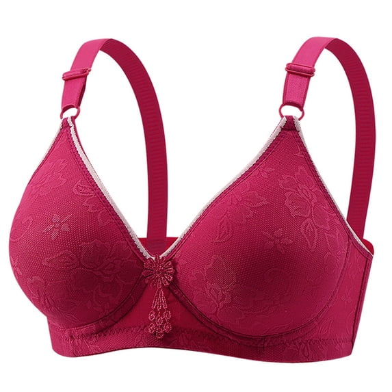 iHPH7 Wireless Bras for Women, Push Up Bra, Comfortable Bras for Women, Breathable Bras for Women, Full Coverage Bras for Women, Wine 40B