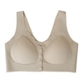 thumbnail image 1 of iHPH7 Wireless Front Closure Bras for Women Senior Comfort Bras Front Button Front Clasp Full Coverage Post Surgery Bra Wireless Bras Front Open Bras for Women Snap Front Bra Beige XXL, 1 of 5