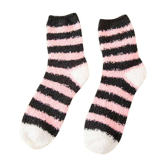 iHPH7 Women Fuzzy Socks Winter Socks for Women Fuzzy Grippy Socks Woman Mid Crew Socks Fuzzy Slipper Socks Lounge Socks Cute Fuzzy Socks for Women A One Size