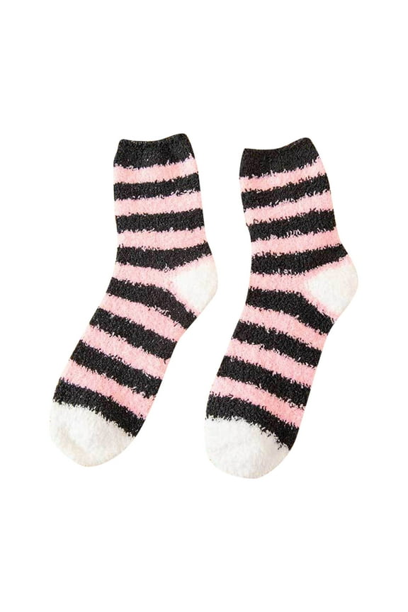 Women Fuzzy Socks Winter Socks for Women Fuzzy Grippy Socks Woman Mid Crew Socks Fuzzy Slipper Socks Lounge Socks Cute Fuzzy Socks for Women A One Size
