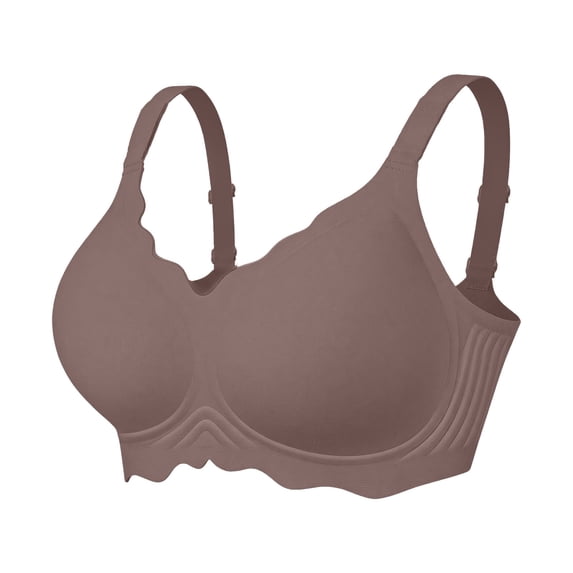 iHPH7 Women Jelly Bras No Underwire Scalloped Push Up Buttery Soft Tshirt Bra Seamless Full Coverage Everyday Bra Gray 3XL
