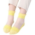 thumbnail image 1 of iHPH7 Women Sheer Socks Sheer Ankle Socks for Women Lace Socks Yellow One Size, 1 of 4