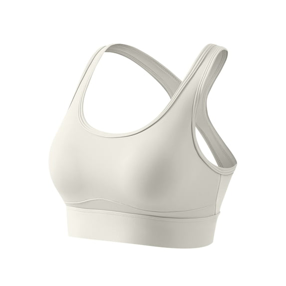 iHPH7 Women Sports Bra Criss-cross Back Padded Strappy High Impact Sports Bras for Women Gym Running White XL