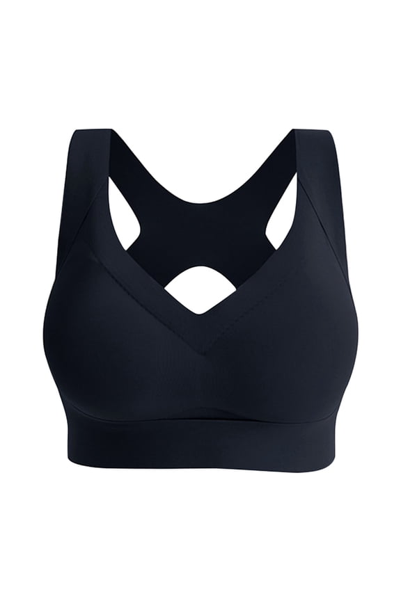Women Sports Bra Wireless Bras Adjustable Straps High Support No Underwire Wide Strap Seamless Bras for Women Workout Bras for Women Push Up Bra Black 4XL