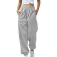 thumbnail image 1 of iHPH7 Women Sweatpants Soft Sweatpants for Women Jogger Pants for Women's Activewear Jogger Sweatpants Women Drawstring Pants Women Baggy Pants Gray 3XL, 1 of 8