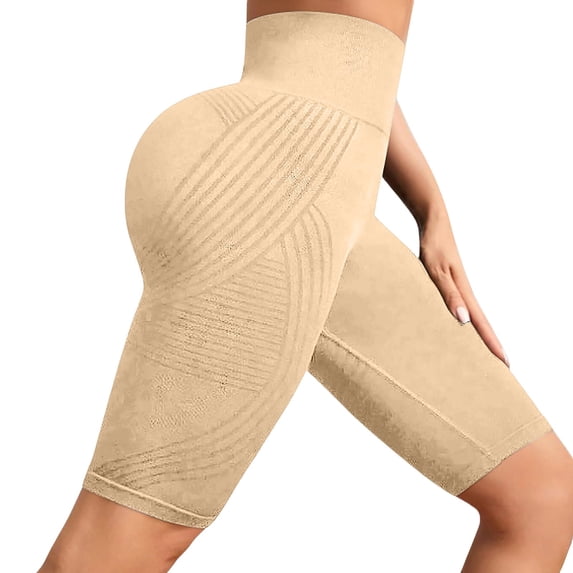 iHPH7 Women's 7/8 Scrunch Butt Leggings - Anti Cellulite 3d Butt Lifting High Waisted Capri Pants Ruched Booty Sculpt Compression Tummy Control Workout Yoga Active Lounge Light Yellow M