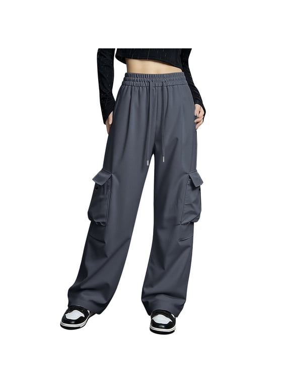 Women's Lightweight Waterproof Rain Pants Loose Fit Quick Dry Cargo Joggers Elastic Waistband Windproof Outdoor Trousers for Fishing Travel and Rainy Days Gray 4XL