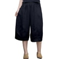 thumbnail image 1 of iHPH7 Women's Linen Capri Pants Relaxed Fit Palazzo Linen Pants Cotton Pants for Women Palazzo Capris for Women Elastic Waist Trousers Crop Linen Pants Linen Casual Pants (M-4XL), 1 of 4