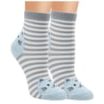 thumbnail image 1 of iHPH7 Women's Novelty Animal Socks, Cute Striped Cat Face Crew Socks, Sweet Funny Cotton Hosiery Casual Daily Wear Outfit Accessories Blue One Size, 1 of 9