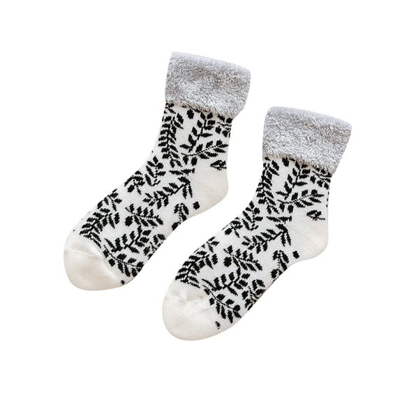 iHPH7 Women's Slipper Socks Anti Slip Socks for Women's Crew Socks Lounge Socks Sleeping Socks Soft Socks for Women Fuzzy Fluzzy Socks White One Size