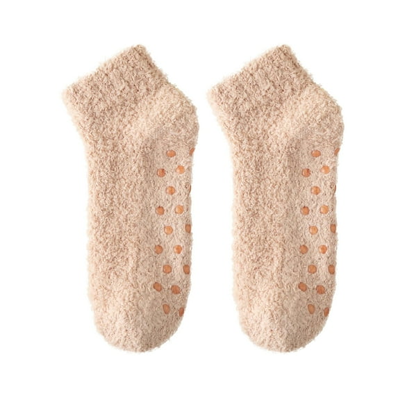 iHPH7 Women's Slipper Socks Cute Fuzzy Socks Womens Crew Socks Comfortable Socks for Women Sleeping Socks Plush Socks Soft Socks for Women Fuzzy Orange One Size