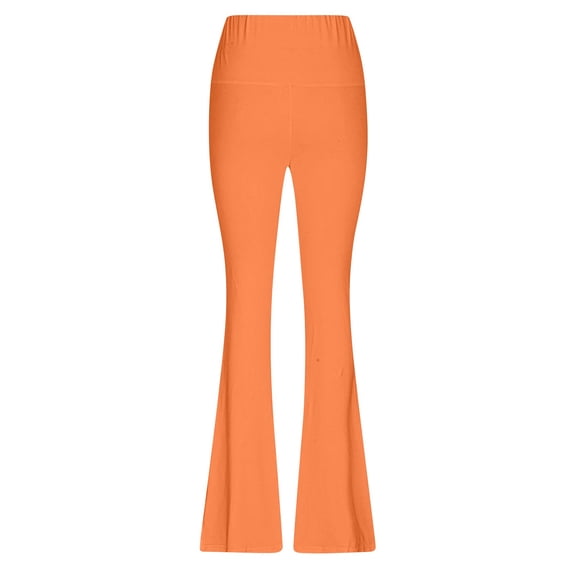 iHPH7 Women's Yoga Pants Flare Sweatpants Women Flare Leggings for Women Flared Yoga Pants Bootcut Leggings for Women Yoga Trouser Pants for Women Tummy Control Yoga Pants Orange S