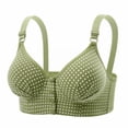 thumbnail image 1 of iHPH7 Womens Bras Front Closure Push Up Bra Padded Bras for Women Front Open Bras for Women Post Surgery Bra Floral Print Breathable Bras for Women Snap Front Bra Green 42, 1 of 4