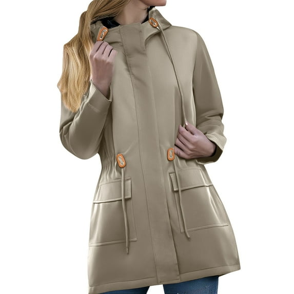 iHPH7 Womens Fall Jackets Long Rain Jacket Women Windbreaker Jacket Women Travel Rain Coats for Women Packable Hiking Jacket Women Outdoor Jacket Hiking Rain Jacket Women Gray XXL