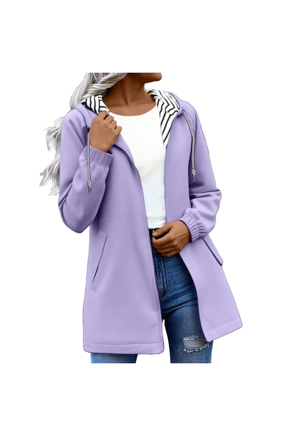 Womens Fall Jackets Packable Rain Jacket Light Rain Jacket Women Waterproof Rain Jacket Women Womens Raincoats Waterproof with Hood Softshell Jacket Fall Coats Light Violet S