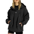 thumbnail image 1 of iHPH7 Womens Fall Jackets Women's Outerwear Rain Jacket Women Waterproof Fall Outfits for Women Waterproof Windbreaker Women Windbreaker Jacket Women Outdoor Jacket Black 4XL, 1 of 8
