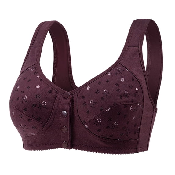 iHPH7 Womens Front Closure Bras Comfort Convenient Breathable Bras for Women Supportive Convenient Bralettes Push Up Bra Convenient Snap Wireless Bras Front Clasp Purple 90B