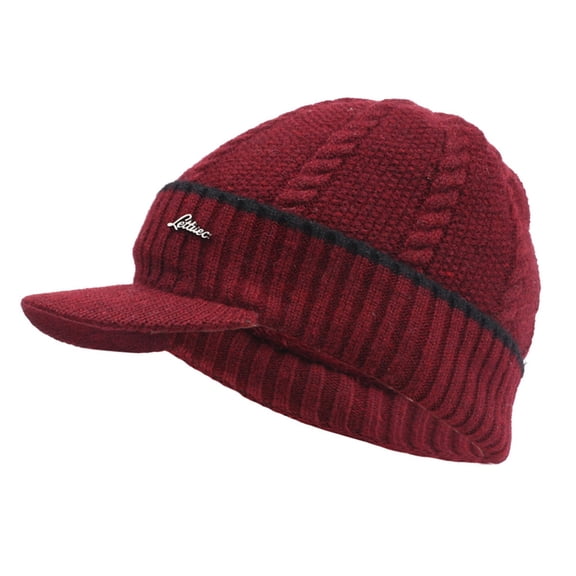 iHPH7 Womens Hats with Brim Watch Cap Knitted Beanie Winter Accessories for Women Cute Beanies for Women Winter Hats for Women Cold Weather Skull Cap Beanie Red One Size