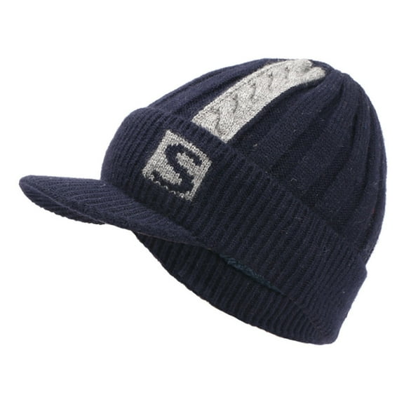 iHPH7 Womens Hats with Brim Cute Beanie Winter Hats for Men Winter Caps for Women Skull Hat Knitted Hat Skull Cap Women Navy One Size