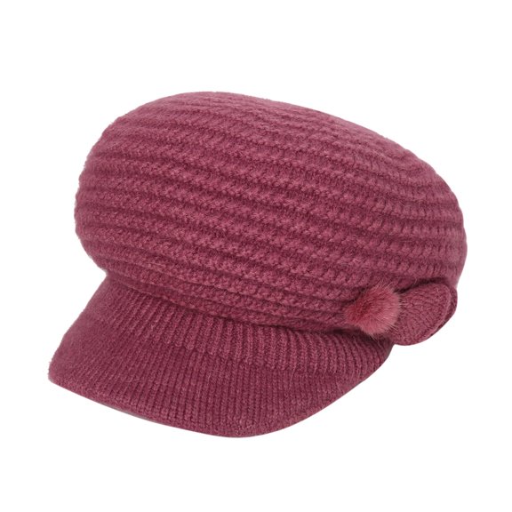 iHPH7 Womens Hats with Brim Cute Beanies for Women Winter Beanies for Women Ski Hat Knitted Hat Winter Caps for Women Watch Cap Hot Pink One Size