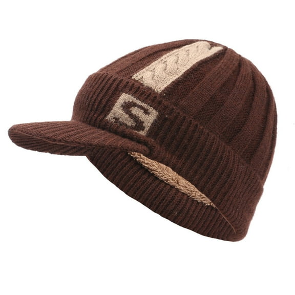 iHPH7 Womens Hats with Brim Knit Hat Y2k Beanie Wool Hats for Men Watch Cap Winter Beanie Skull Beanie Coffee One Size