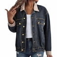 thumbnail image 1 of iHPH7 Womens Jean Jacket Denim Button Down Shirt Women Fall Fashion Long Sleeve Jacket for Women Fall Outfits for Women Fall Jackets Jean Shacket Women Black S, 1 of 5