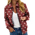 thumbnail image 1 of iHPH7 Womens Lightweight Jackets Women's Fashion Collared Jacket Women Fall Jacket Zip Up Jackets for Women's Outerwear Workout Jackets for Woman Red M, 1 of 4