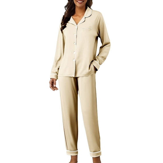 iHPH7 Womens Pajamas Set 2 Piece Button Down Pjs Soft Long Sleeve Top and Pants Sleepwear Set Lounge Sets (S-XXL)