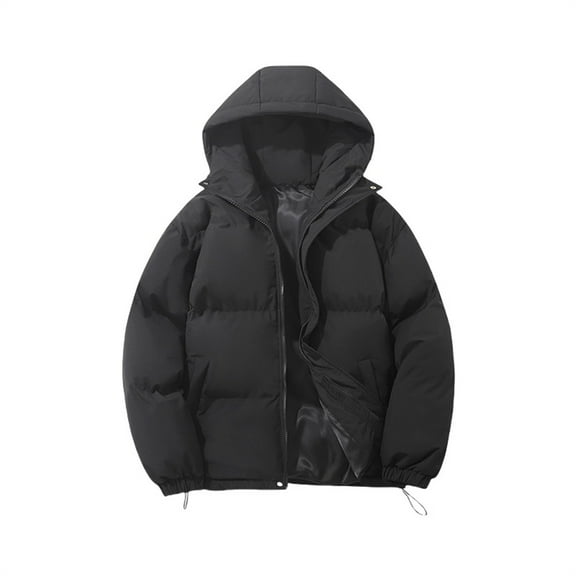 iHPH7 Womens Puffer Jacket Women's Outerwear Hooded Puffer Jacket Women Warm Clothes for Women Zip Up Jackets for Women Winter Clothing for Women Winter Parka for Women Black XL