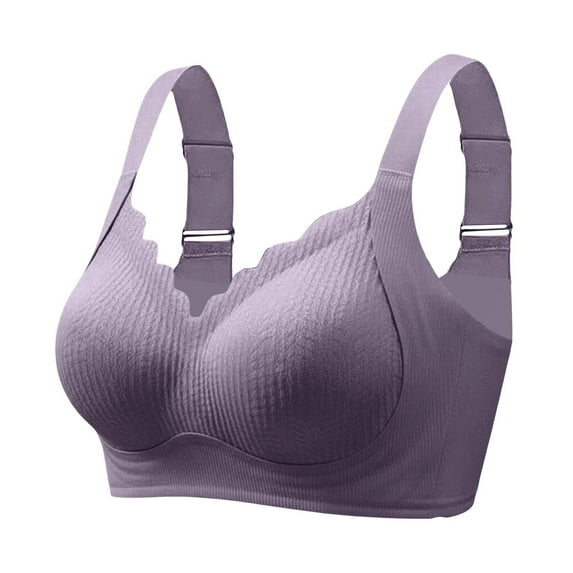 iHPH7 Womens Push Up Bra Padded Bras Adjustable Straps Everyday Basic Soft Wireless Bralette with Support Everyday Bralettes Push Up Bralettes Comfort Soft Purple L