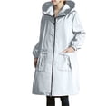 thumbnail image 1 of iHPH7 Womens Rain Coats Waterproof with Hood Windbreaker Jacket Women Rain Jacket Women Waterproof Trench Coat Women Rain Coats for Women Packable Rain Jacket Women Light Gray XXL, 1 of 9