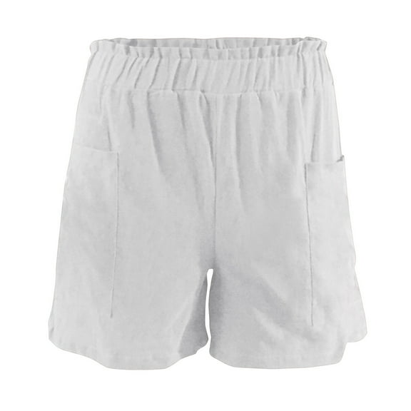 iHPH7 Womens Shorts Casual, High Waisted Shorts Women, Wide Leg Shorts for Women, Bermuda Shorts for Women, Summer Shorts for Women, White XXL