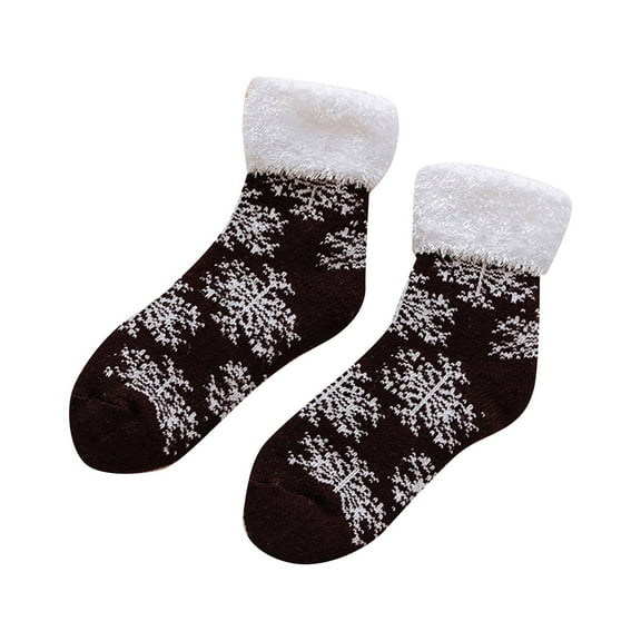 iHPH7 Womens Slipper Socks House Socks for Women Indoor Women Crew Socks Fuzzy Grip Socks for Women Winter Accessories for Women Warm Fuzzy Socks Fuzzy Grippy Socks Woman Wine One Size
