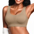 thumbnail image 1 of iHPH7 Womens Sports Bra High Impact Wirefree Padded Breathable Full Coverage Support Workout Gym Activewear Athletic Crop Tops Khaki One Size, 1 of 4