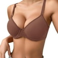 thumbnail image 1 of iHPH7 Womens Underwire Bra Push Up Bra Comfort Soft Bras Full Coverage, Adjustable Straps Coffee 90B, 1 of 7