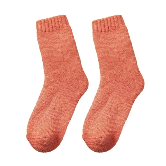iHPH7 Womens Wool Socks Winter Stockings for Women Thick Winter Socks Mid Crew Socks Women's Crew Socks Warm Stockings for Women Winter Socks for Women Thermal Red One Size