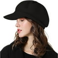thumbnail image 1 of iHPH7 Wool Hat Newsboy Cap Painters Cap Wool Cap Newsboy Hats for Women, Black M, 1 of 4