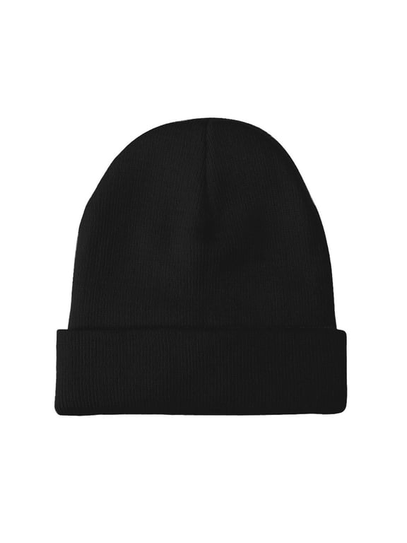 Wool Hat Winter Caps for Men Watch Cap Winter Beanie Warm Hat Skull Caps for Men Knit Hat Black One Size