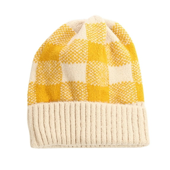 iHPH7 Wool Hat Womens Winter Hat Skull Cap Women Warm Hat Skull Beanie Knit Beanie Knit Hat Yellow One Size