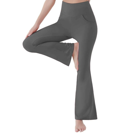 iHPH7 Yoga Pants Women Flare Sweatpants Women Gym Leggings for Women Womens Yoga Pants with Pockets Workout Leggings for Women High Waisted Sweatpants for Women Dark Gray S