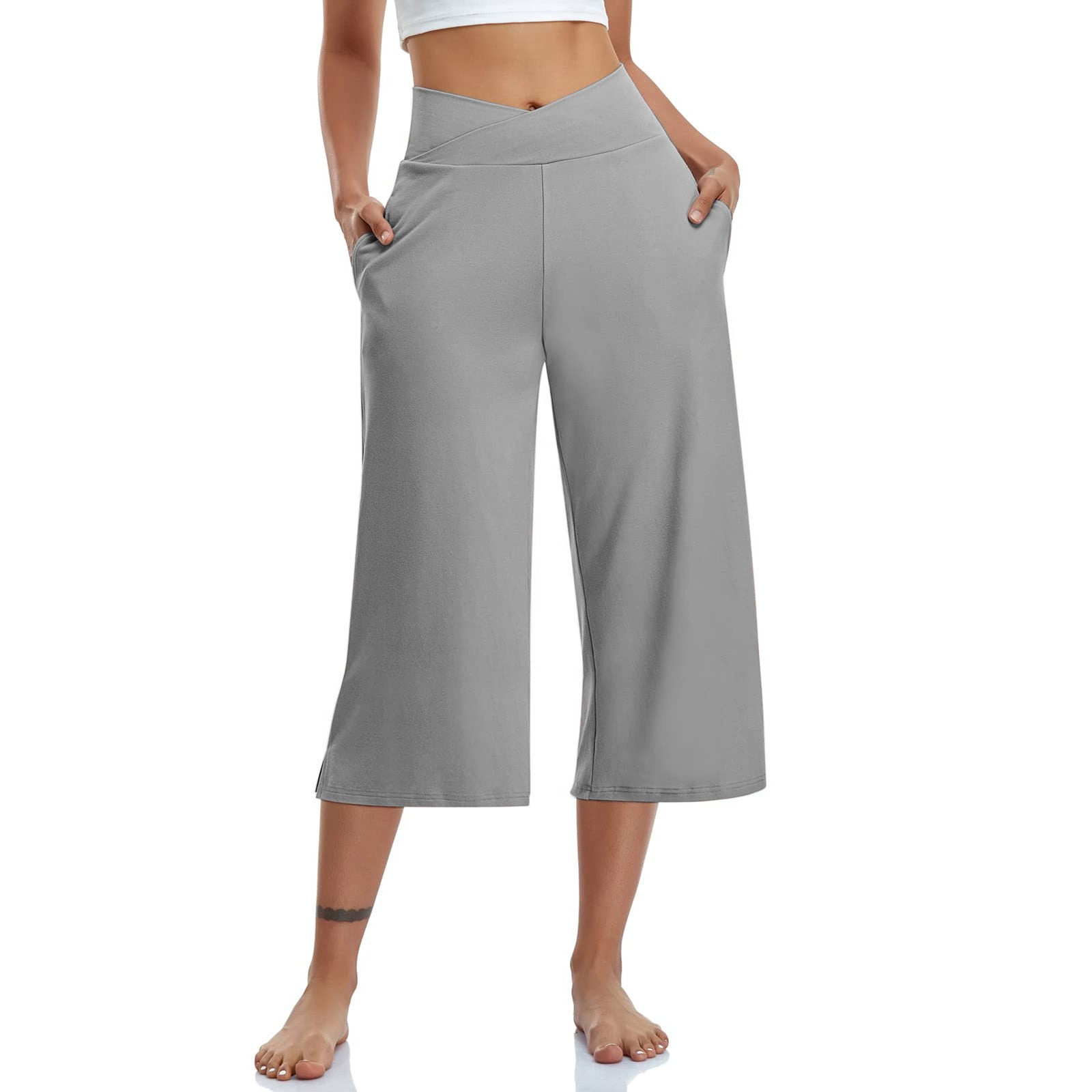 iHPH7 Yoga Pants Women, Wide Leg Capri Pants for Women, Yoga Capris ...