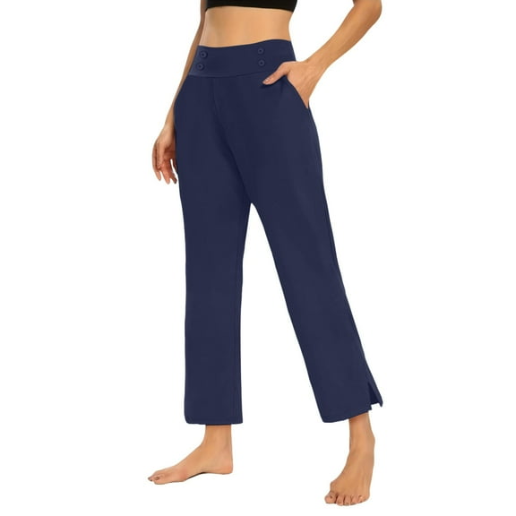 iHPH7 Yoga Pants Womens Yoga Pants with Pockets Tummy Control Yoga Pants Leggings with Pockets for Women High Waisted Sweatpants for Women High Waisted Pants for Women Dark Blue M