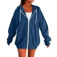 thumbnail image 1 of iHPH7 Zip Up Hoodie Casual Outerwear Lightweight Hoodies for Women Full Zip Jacket Women Light Jackets for Women Travel Hoodie Women's Activewear Sky Blue XL, 1 of 6